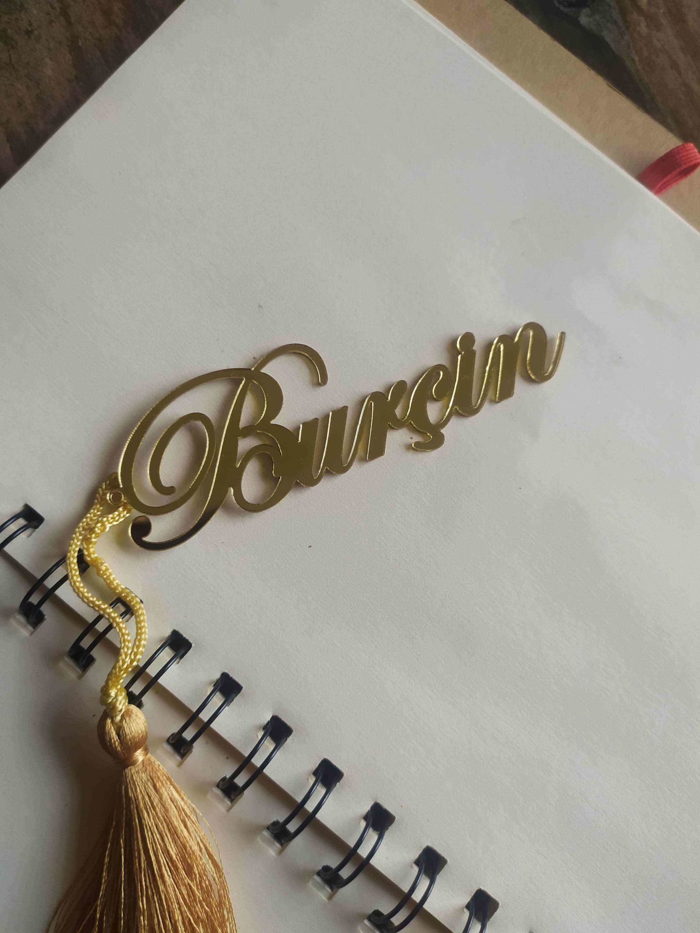 Şık Yazılı Kitap Ayracı Pleksi 15x5cm