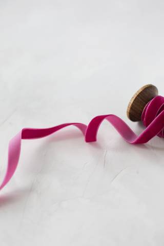 1cm Kadife Kurdele - 5m Fuşya