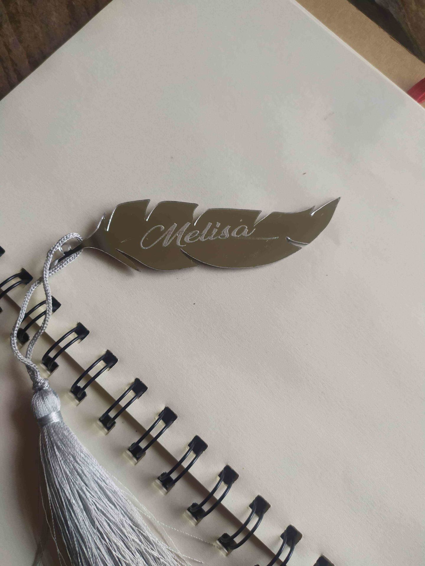Tüy Desen Kitap Ayracı Pleksi 15x5cm
