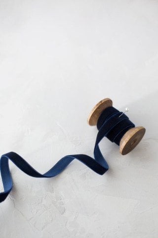 1cm Kadife Kurdele - 5m Lacivert