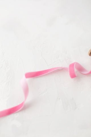 1cm Kadife Kurdele - 5m Pembe