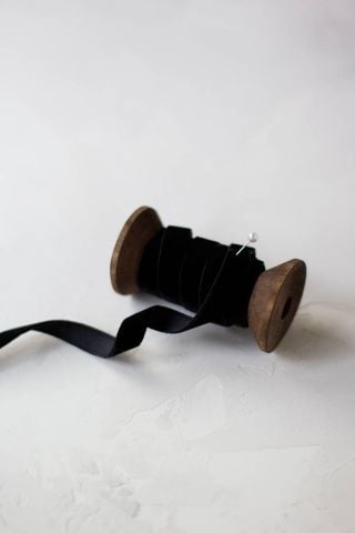1cm Kadife Kurdele - 5m Siyah