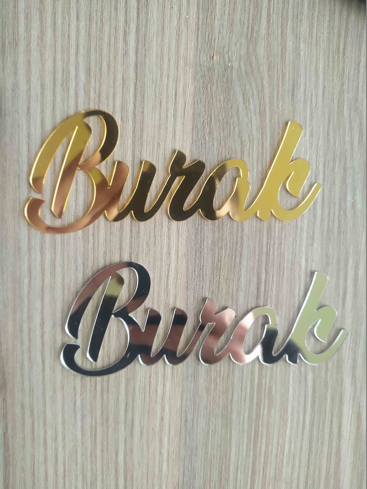 Düz Yazılı Kapı Süsü Pleksi 12x5cm