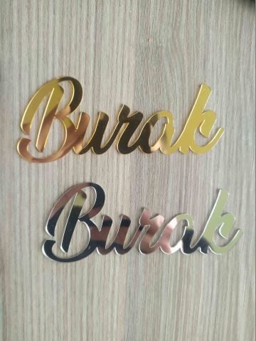 Düz Yazılı Kapı Süsü Pleksi 12x5cm