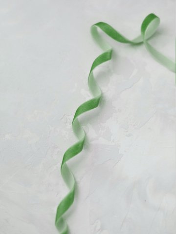 1cm Kadife Kurdele - 5m Yeşil