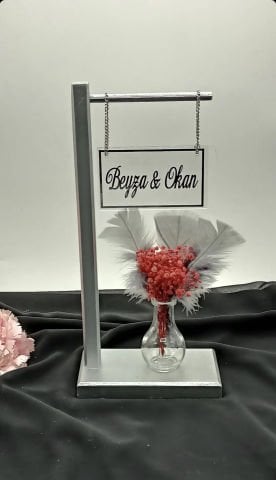 Ahşap Askılı Masaüstü Pleksi 30x18cm