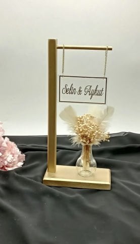 Ahşap Askılı Masaüstü Pleksi 30x18cm
