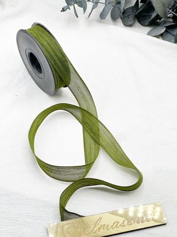 Nopel Keten Kurdele (2.5 cm 20 mt) Zeytin Yeşili