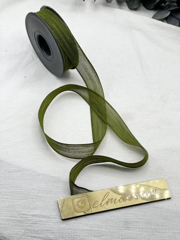 Nopel Keten Kurdele (2.5 cm 20 mt) Zeytin Yeşili