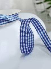 1 cm Ekose Kurdele Lacivert