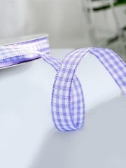 1 cm Ekose Kurdele Lila