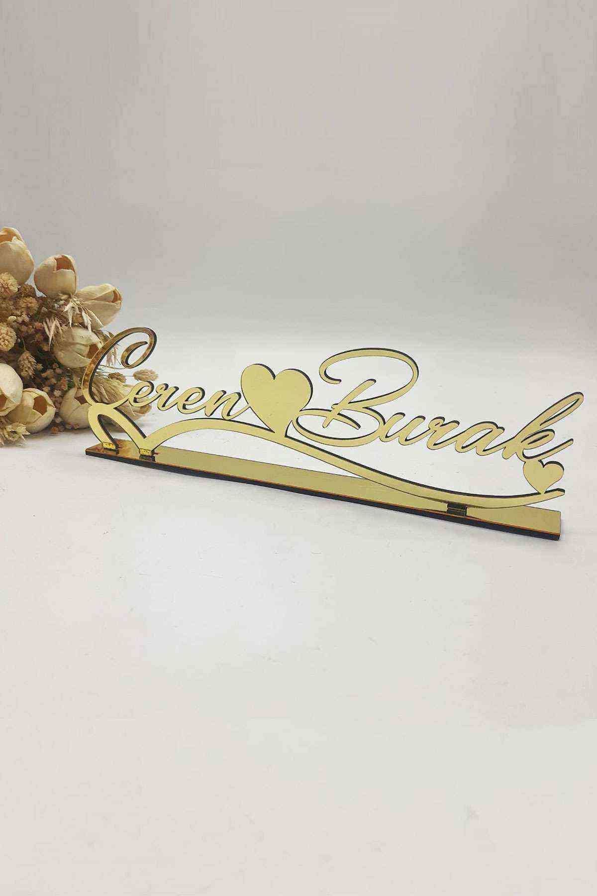 Kalpli Ayaklı Masaüstü İsimlik Pleksi 40x16