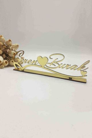 Kalpli Ayaklı Masaüstü İsimlik Pleksi 40x16