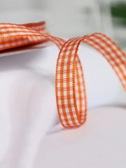 1 cm Ekose Kurdele Turuncu