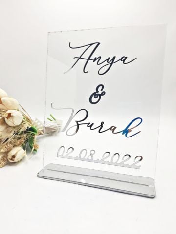 Şeffaf Masaüstü İsimlik Pleksi 25x20cm