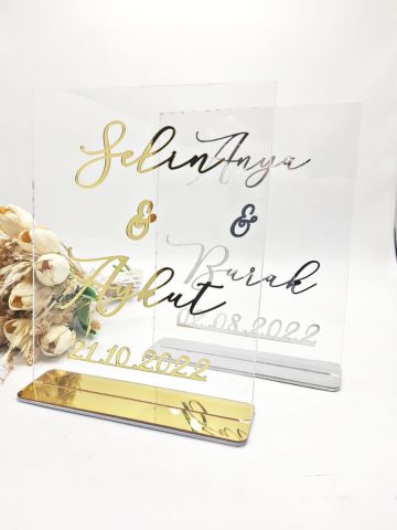 Şeffaf Masaüstü İsimlik Pleksi 25x20cm