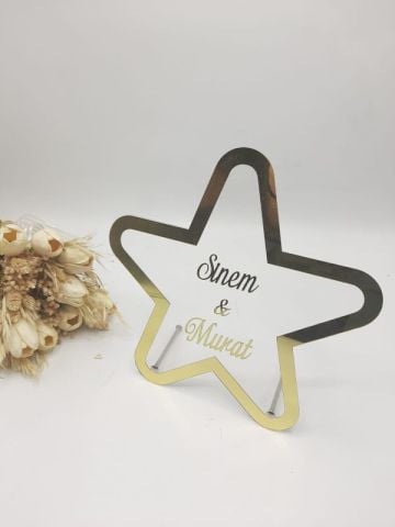 Yıldız Masaüstü İsimlik Pleksi 25cm