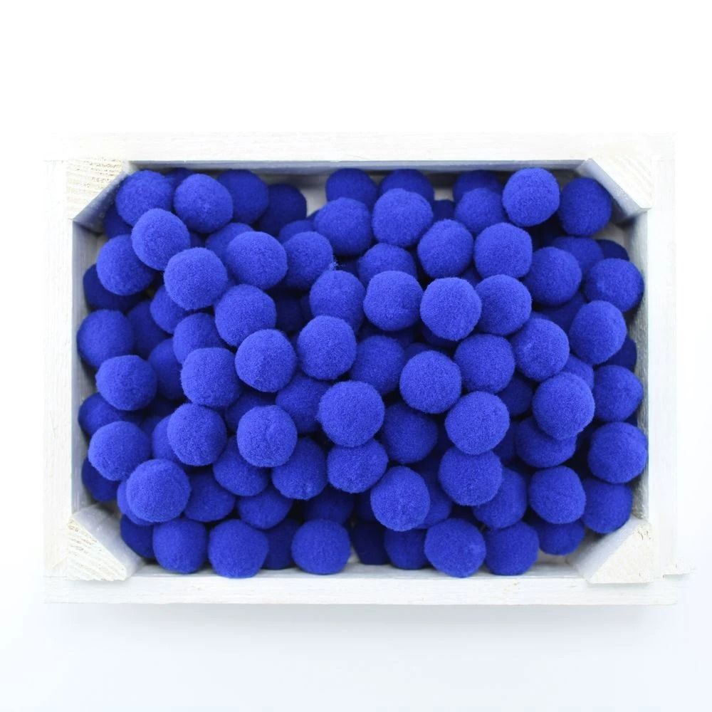 Peluş Ponpon Saks Mavisi