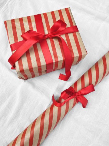 Kırmızı Çizgili Kraft Paketleme Kağıtı 10'lu (70 x 100cm)