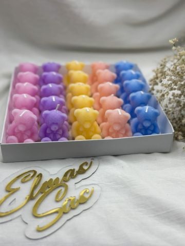 Ayıcık Mum (25 adet) (4.5x4.5) Somon