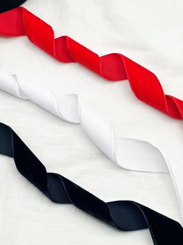 3cm Kadife Kurdele - 5m Beyaz