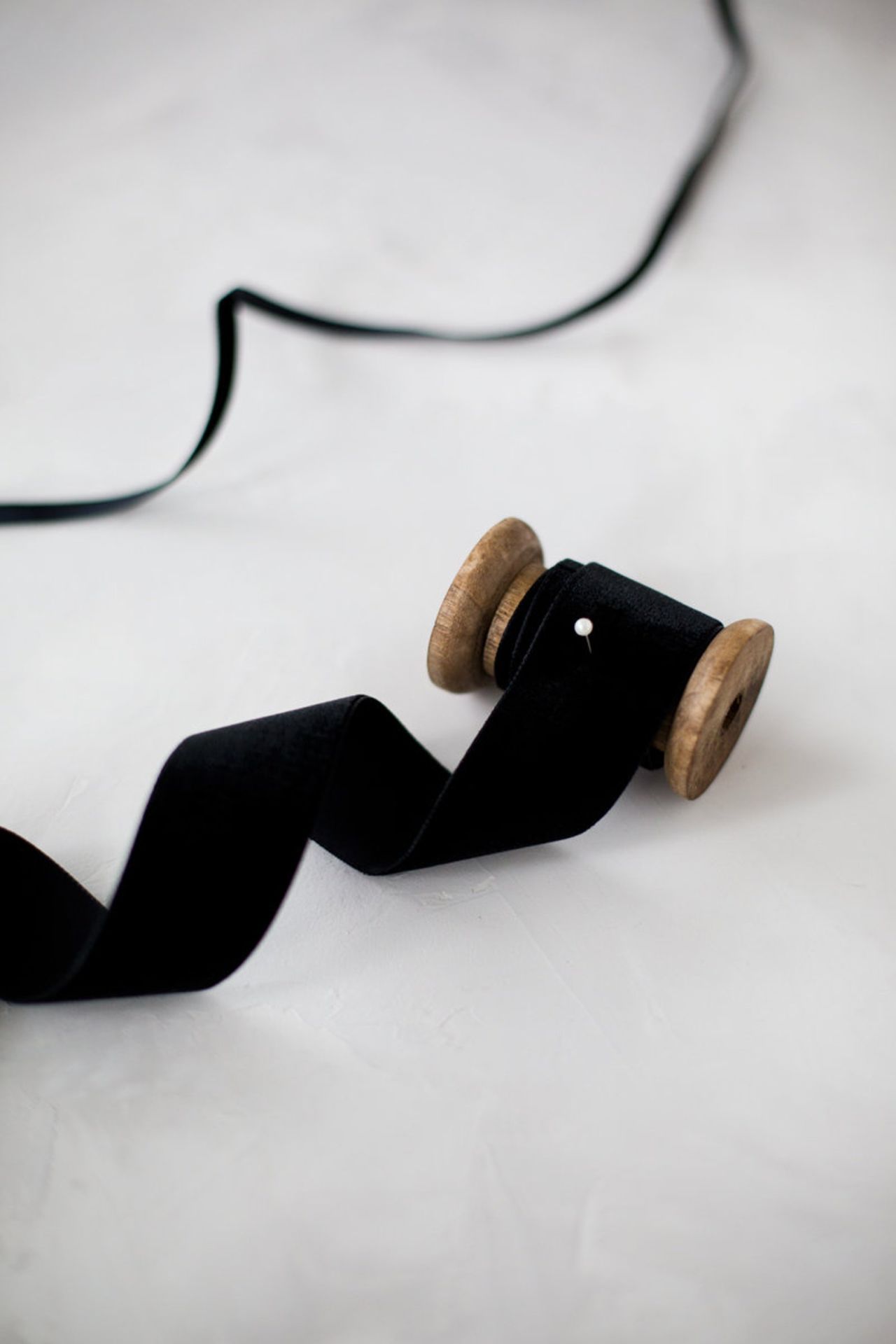 3cm Kadife Kurdele - 5m Siyah