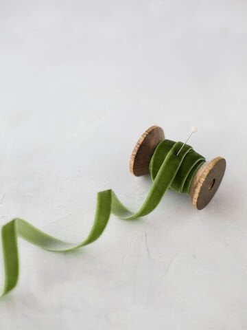 1cm Kadife Kurdele - 5m Haki