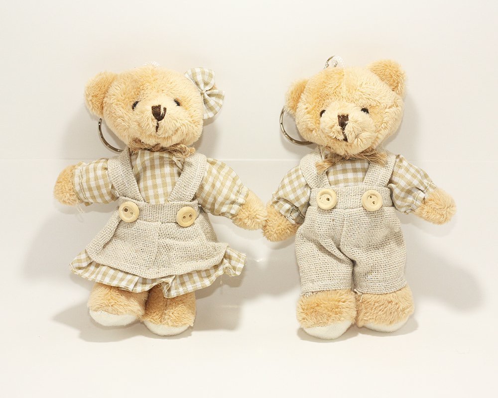 Kapı Süsü ve Takı Yastığı İçin Elbiseli Peluş Ayıcık (12cm)
