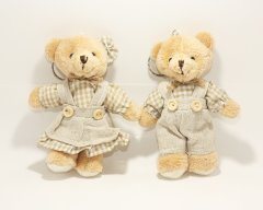 Kapı Süsü ve Takı Yastığı İçin Elbiseli Peluş Ayıcık (12cm)