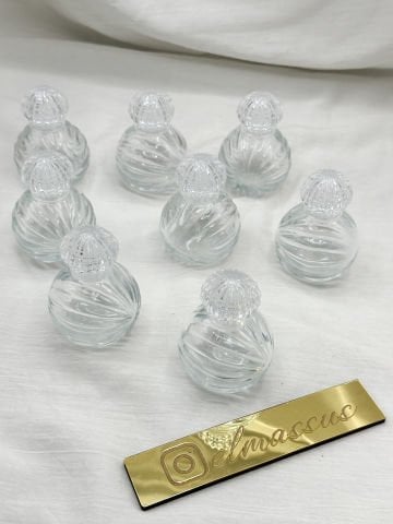 Yuvarlak Kristal Kapaklı Cam Şişe