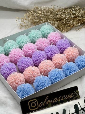 Top Yuvarlak Gül   (25 adet)   (4.5x4.5) Pembe