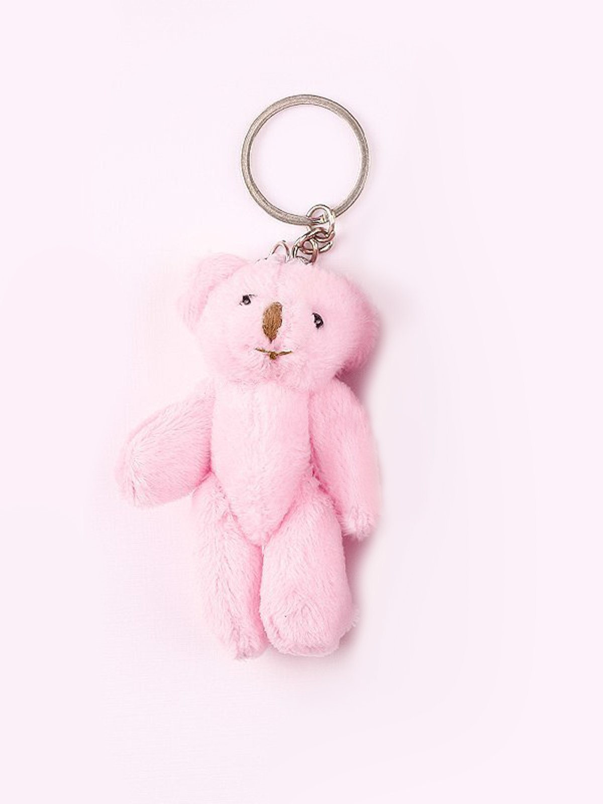 Mini Peluş Ayıcık Kapı Süsü Malzemesi - 8cm (5 adet) Pembe