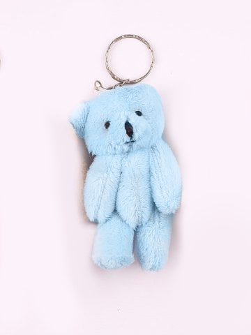 Mini Peluş Ayıcık Kapı Süsü Malzemesi - 8cm (5 adet) Mavi