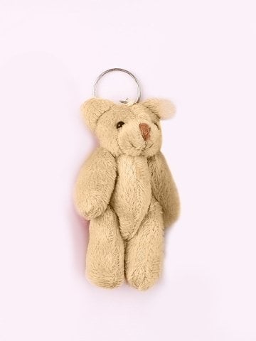 Mini Peluş Ayıcık Kapı Süsü Malzemesi - 8cm (5 adet) Kahverengi