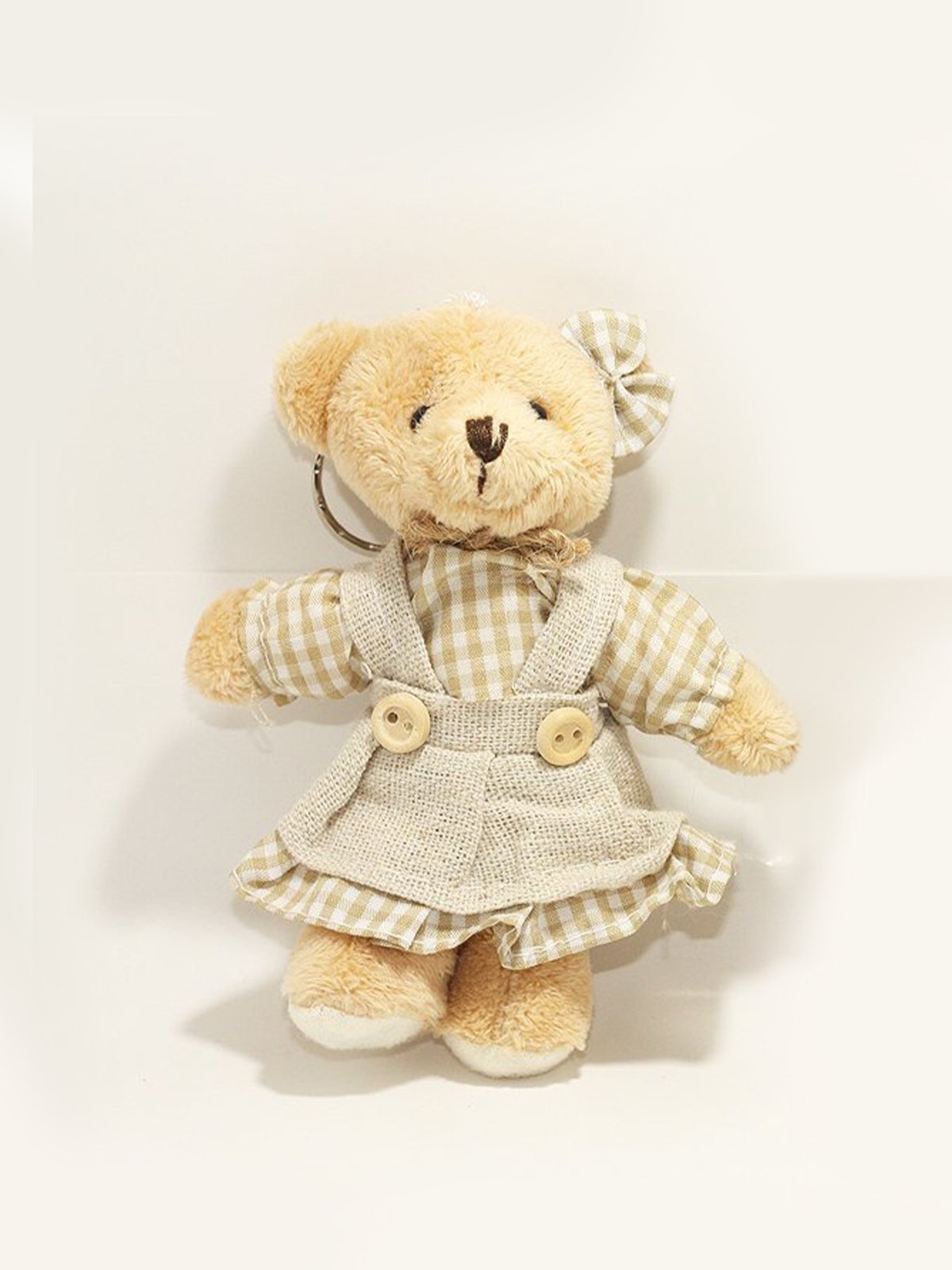 Kapı Süsü ve Takı Yastığı İçin Elbiseli Peluş Ayıcık (12cm) Kız