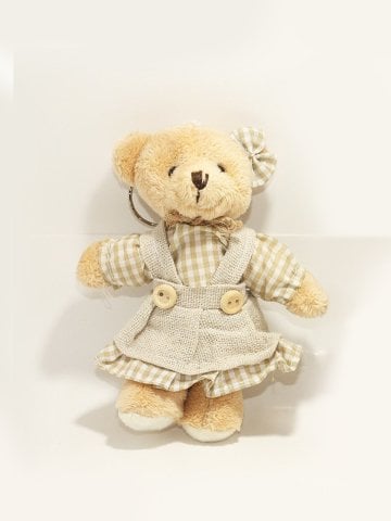 Kapı Süsü ve Takı Yastığı İçin Elbiseli Peluş Ayıcık (12cm) Kız