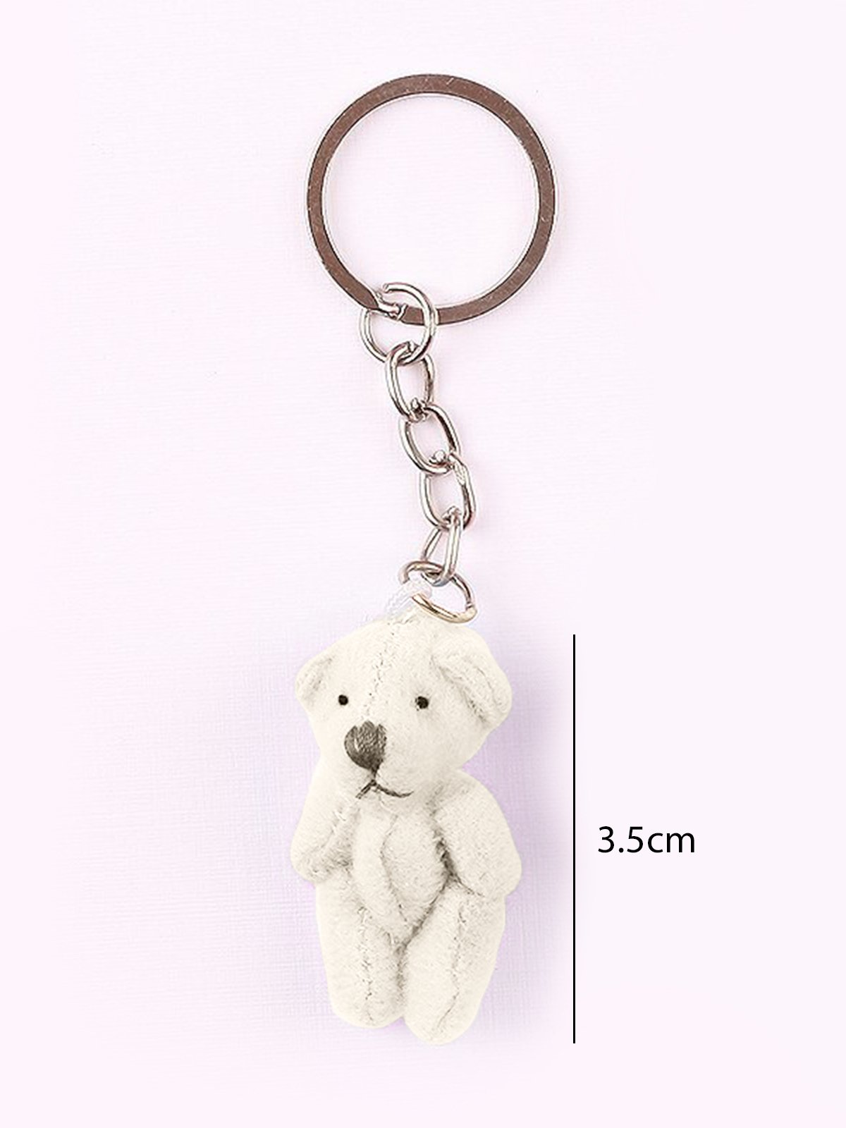 Peluş Ayıcık Anahtarlık ve Süsleme Malzemesi (10 adet) Beyaz - 3.5cm