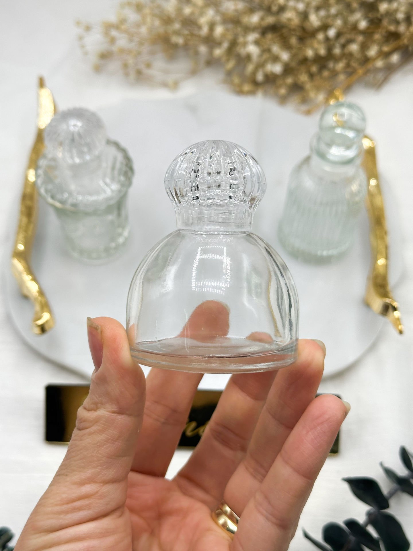 Kristal Kapaklı Cam Şişe 2