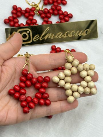 Ahşap Yıldız Anahtarlık  ( 50 adet )