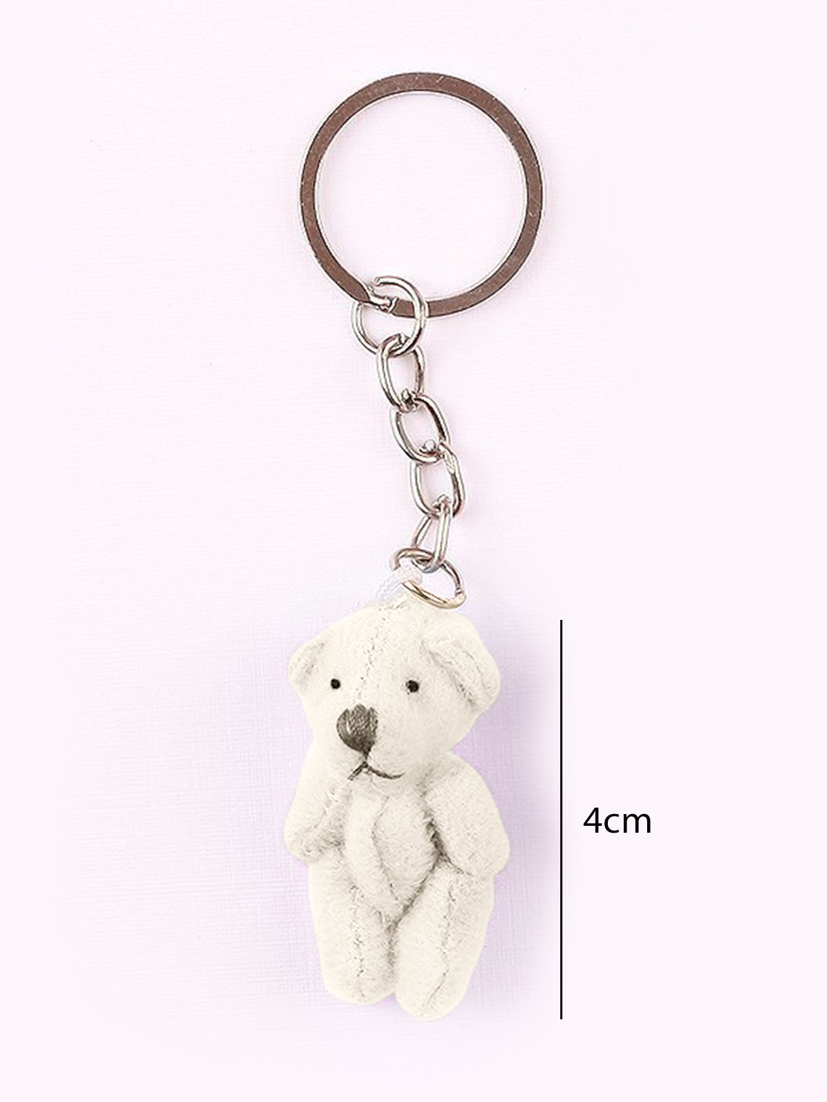 Peluş Ayıcık Anahtarlık ve Süsleme Malzemesi (10 adet) Beyaz - 4cm