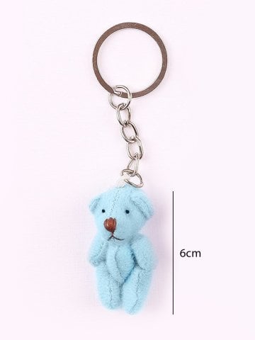 Peluş Ayıcık Anahtarlık ve Süsleme Malzemesi (10 adet) Mavi - 6cm