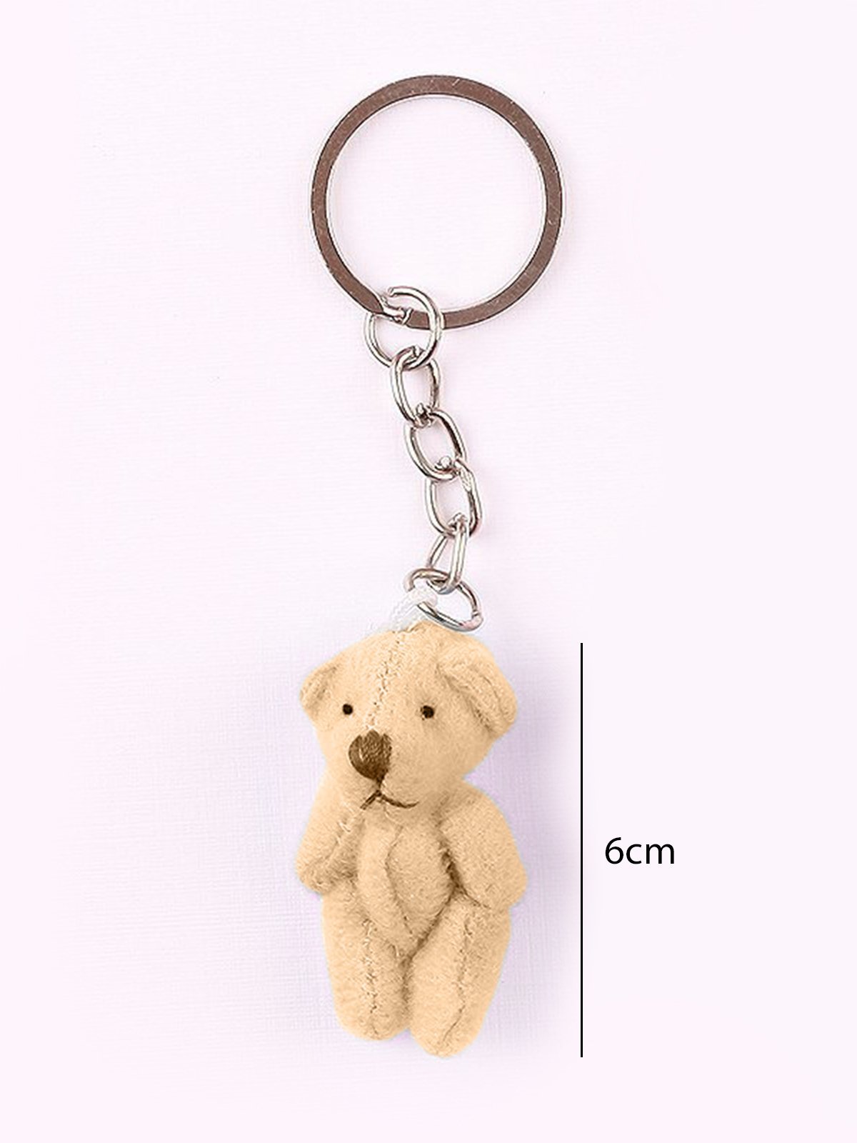 Peluş Ayıcık Anahtarlık ve Süsleme Malzemesi (10 adet) Kahverengi - 6cm