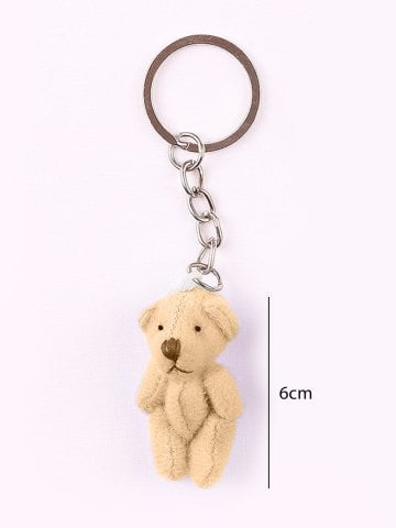 Peluş Ayıcık Anahtarlık ve Süsleme Malzemesi (10 adet) Kahverengi - 6cm