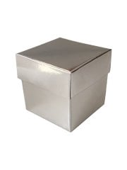 Renkli Karton Kutu (5x5cm) 50 adet Gümüş