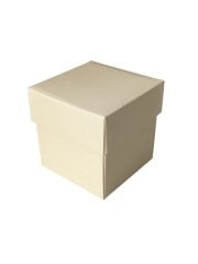 Renkli Karton Kutu (5x5cm) 50 adet Krem