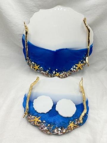 Deniz Kabuklu Epoksi Tepsi