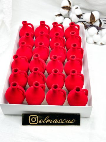 Hediyelik Kutu Testi Flok Kaplama (24lü) Kırmızı