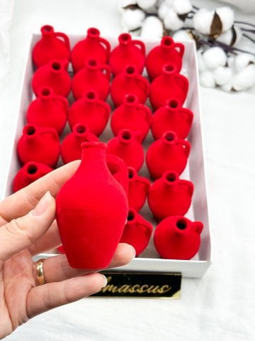 Hediyelik Kutu Testi Flok Kaplama (24lü) Kırmızı