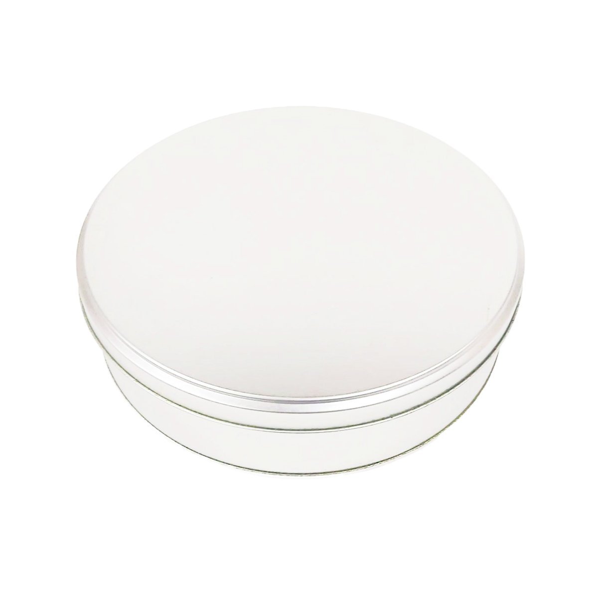 Metal Madlen Çikolata Kutusu Yuvarlak Beyaz - 1000gr