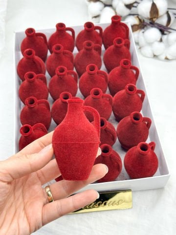 Hediyelik Kutu Testi Flok Kaplama (24lü) Bordo